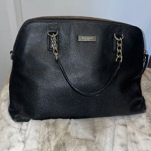 Kate Spade Black Satchel with Gold Accents